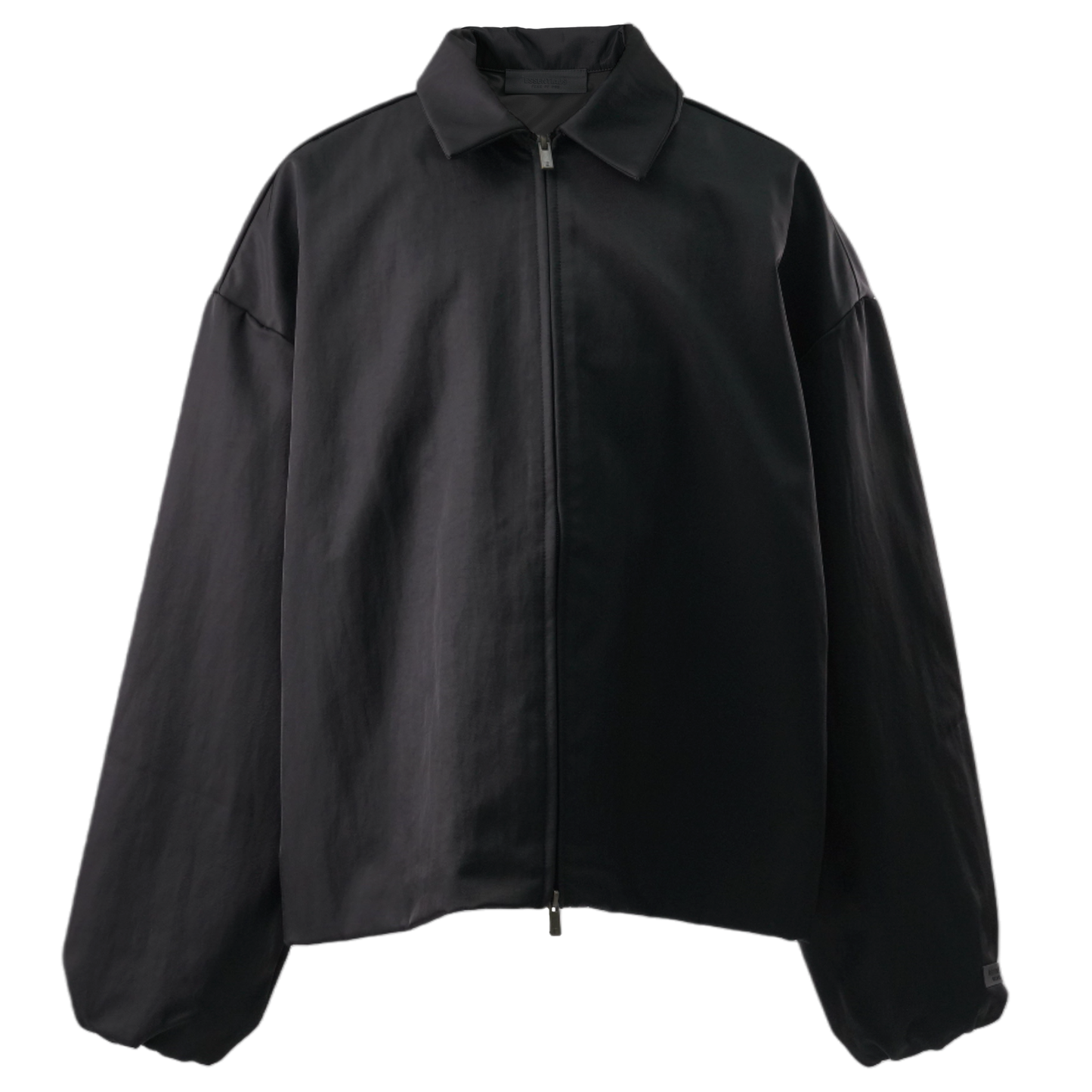 TEXTURED NYLON TRUCKER JACKET / BLACK