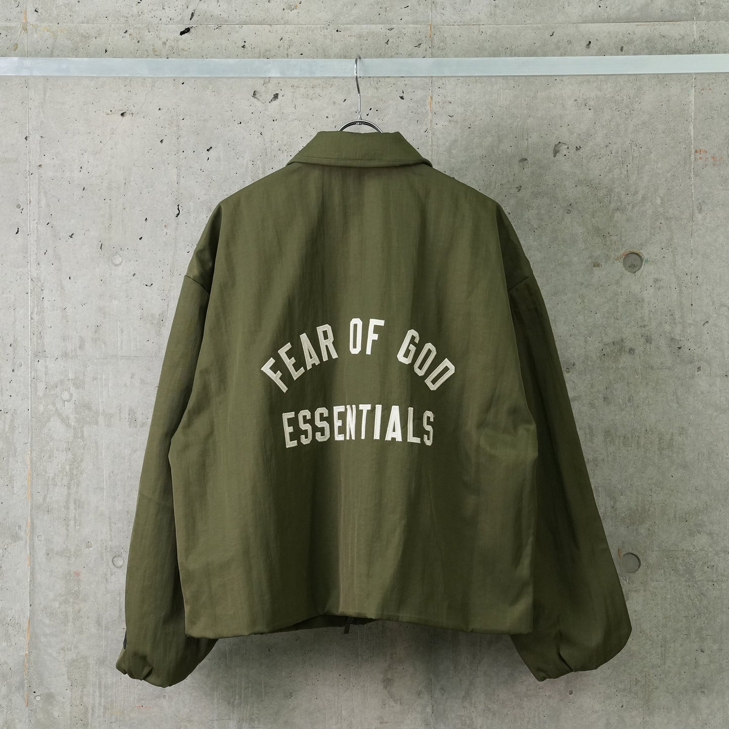 TEXTURED NYLON TRUCKER JACKET / MILITARY