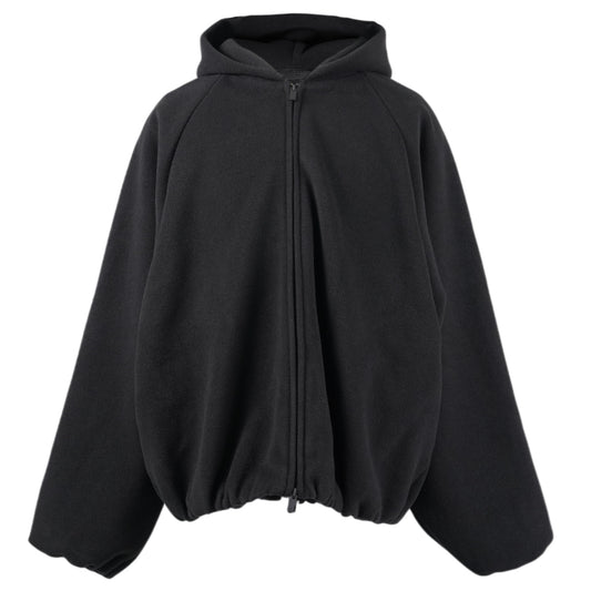 BRUSHED HOODED BOMBER / BLACK