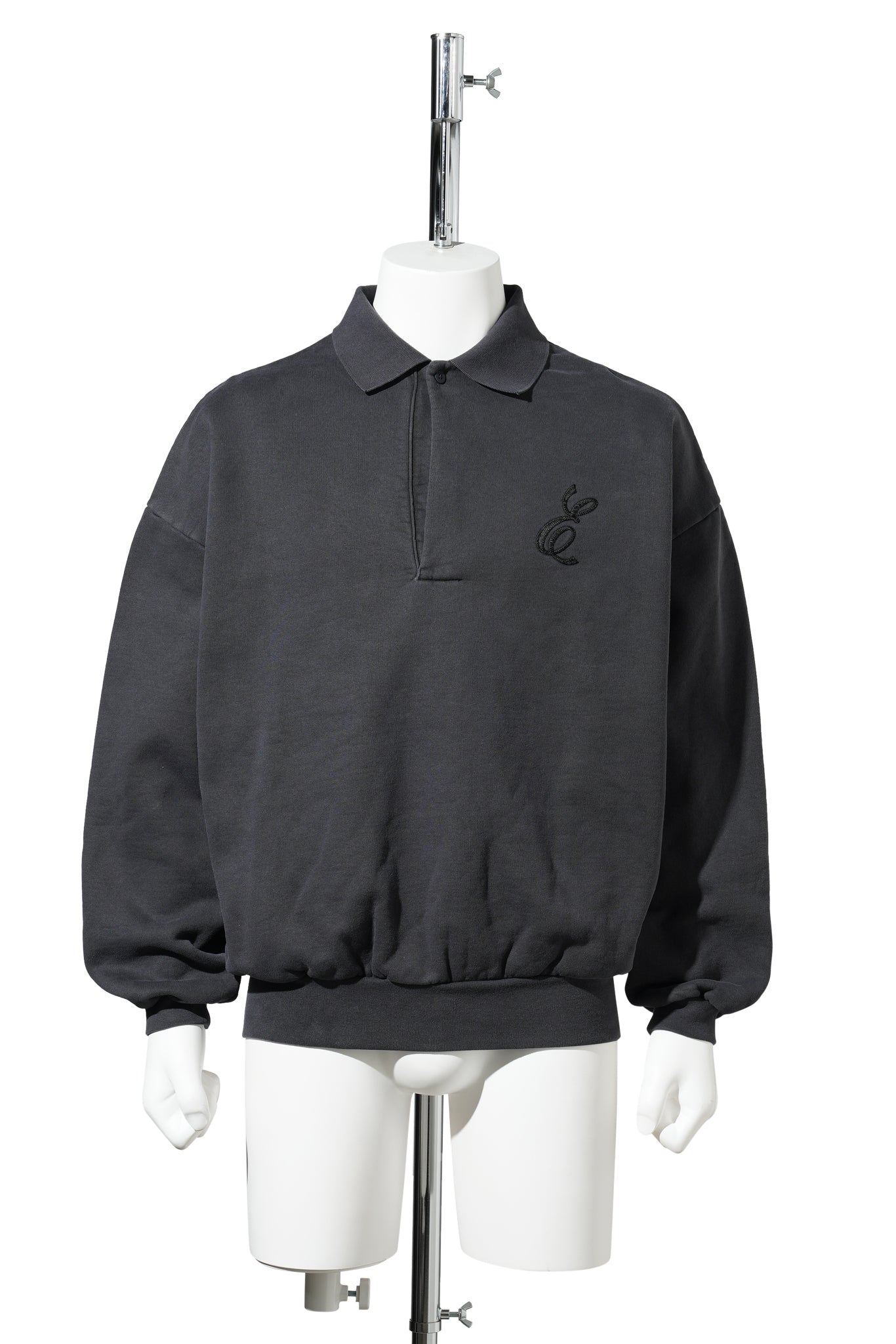 90'S FIT POLO SWEATSHIRT / VINTAGE BLACK