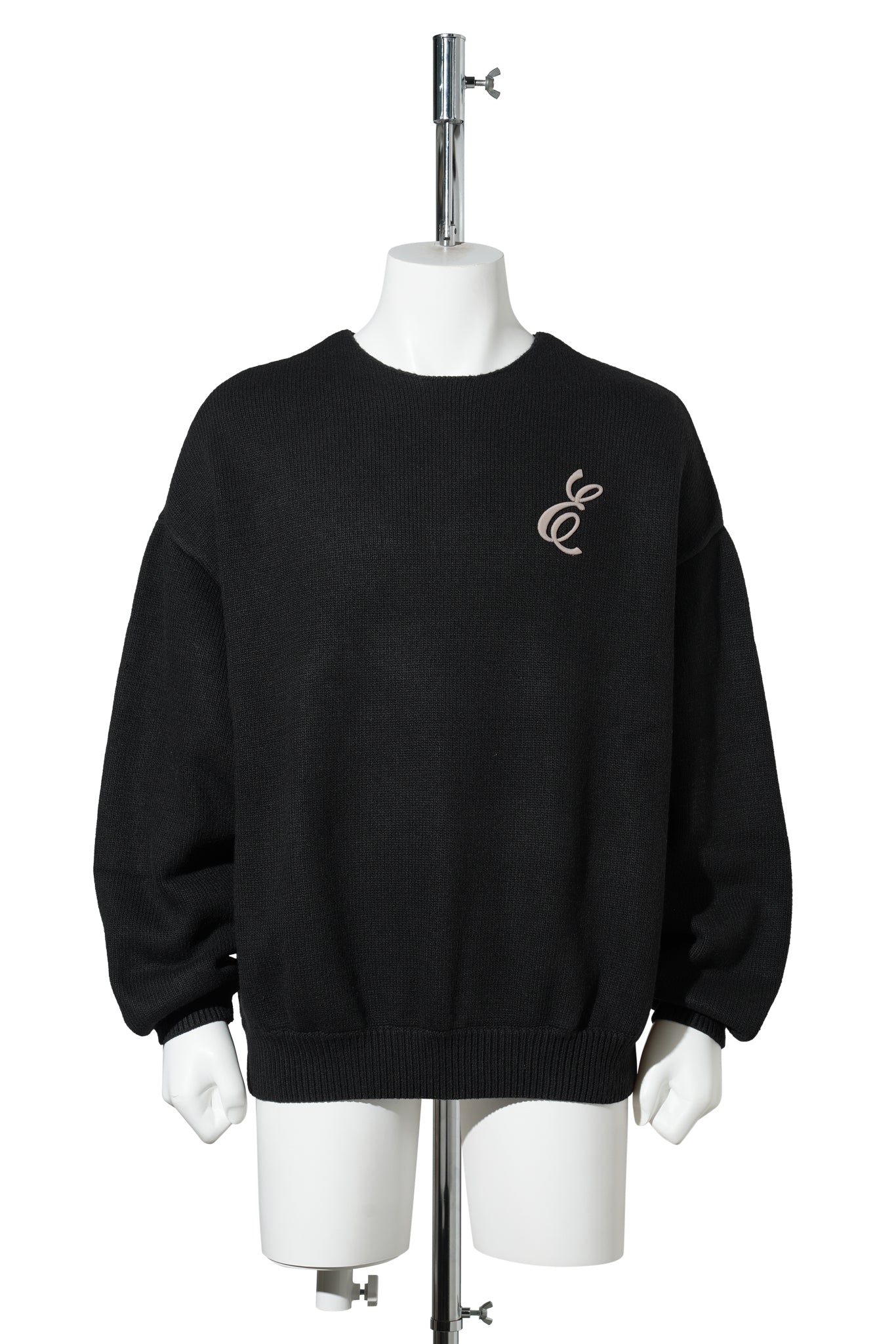 WAFFLE CREWNECK SWEATER / VINTAGE BLACK
