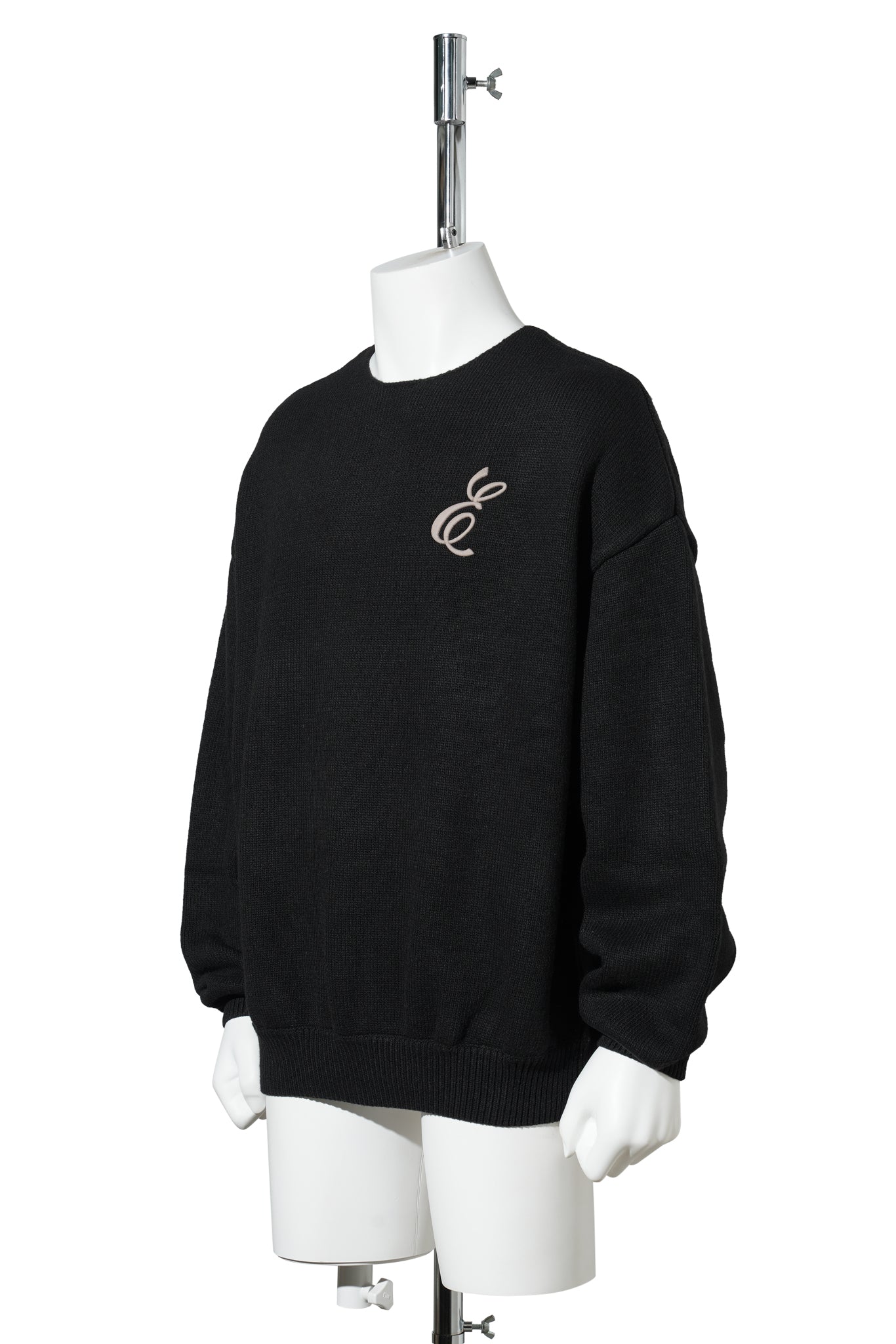 WAFFLE CREWNECK SWEATER / VINTAGE BLACK