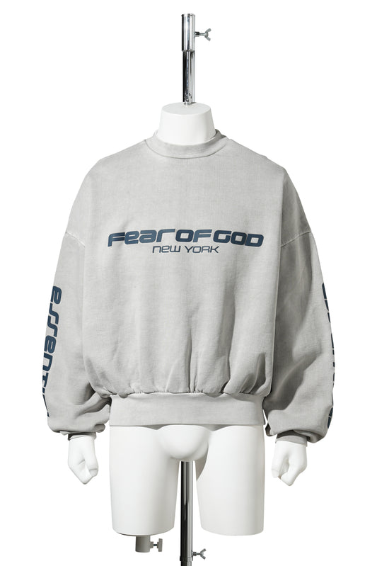 CROPPED RELAXED SWEATSHIRT / SMOKE GREY