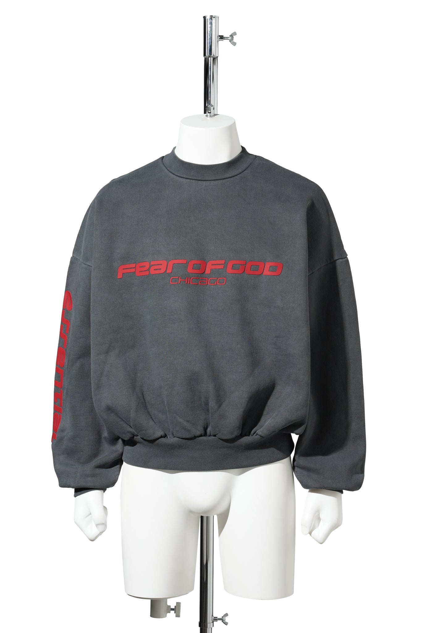 CROPPED RELAXED SWEATSHIRT / IRON GREY