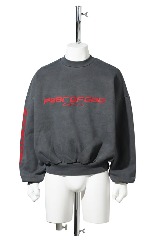 CROPPED RELAXED SWEATSHIRT / IRON GREY