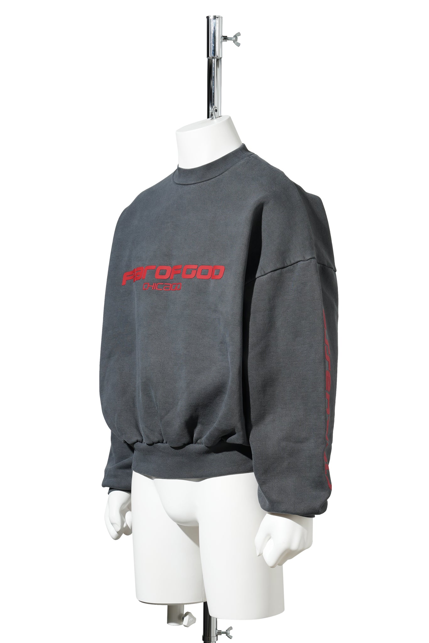 CROPPED RELAXED SWEATSHIRT / IRON GREY