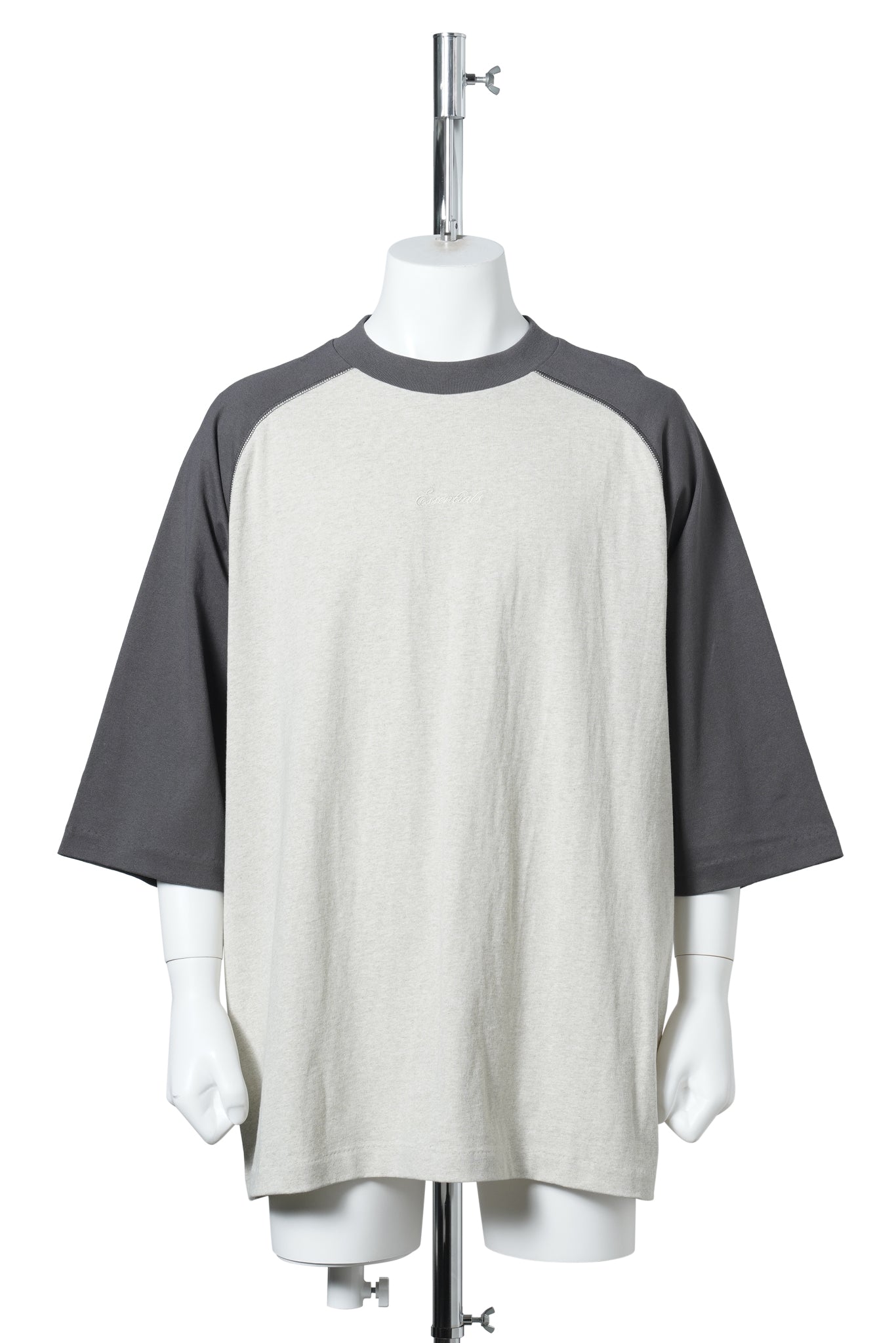 SIGNATURE BASEBALL TEE / HEATHER STONE/IRON GREY