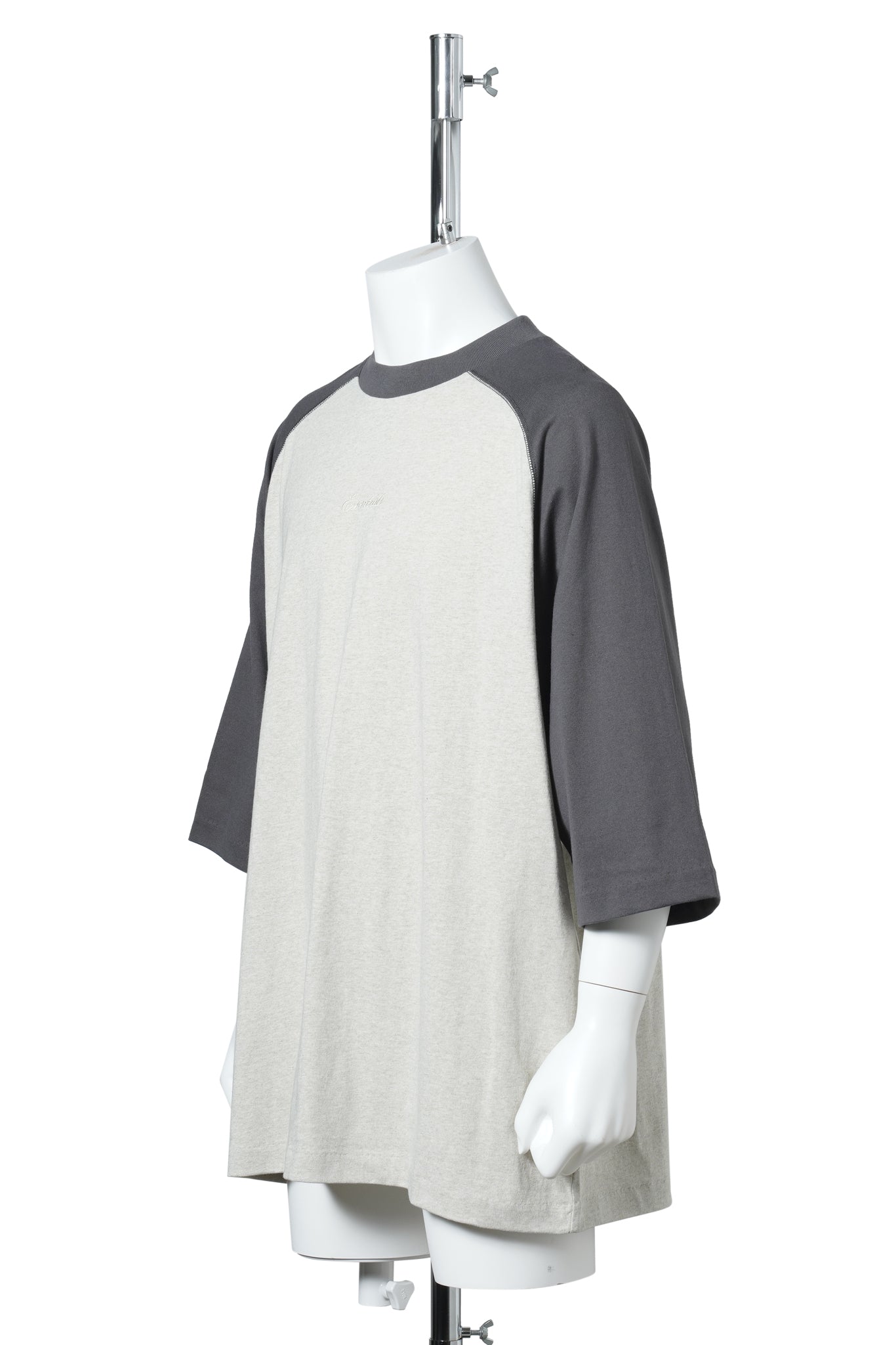 SIGNATURE BASEBALL TEE / HEATHER STONE/IRON GREY