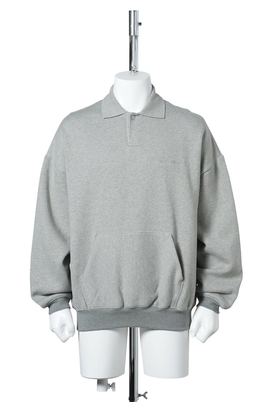 SIGNATURE 90'S POLO SWEATSHIRT / CONCRETE HEATHER/DARK CONCRETE HEATHER