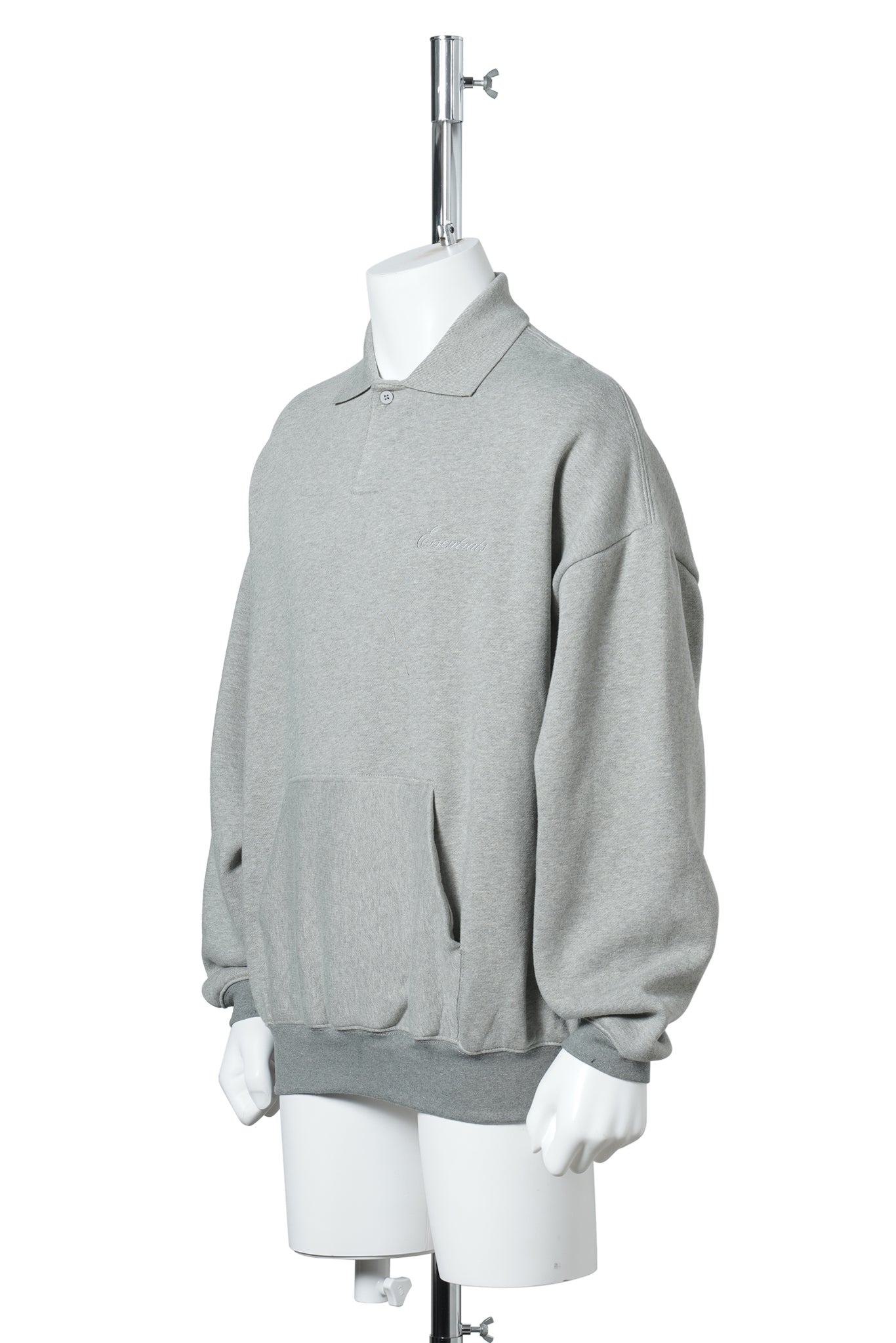 SIGNATURE 90'S POLO SWEATSHIRT / CONCRETE HEATHER/DARK CONCRETE HEATHER