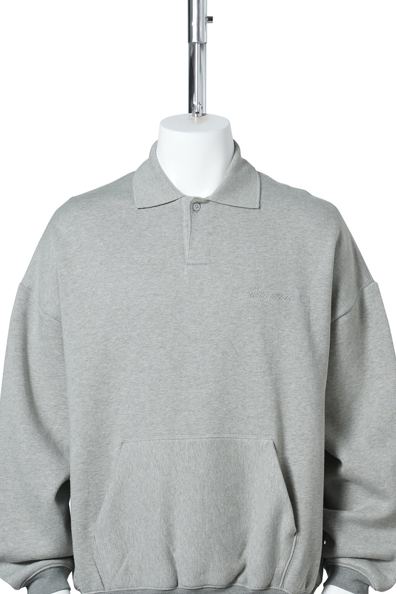 SIGNATURE 90'S POLO SWEATSHIRT / CONCRETE HEATHER/DARK CONCRETE HEATHER