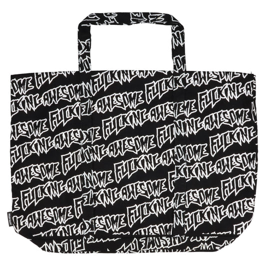 AOP STAMP LOGO TOTE BAG-LARGE / BLACK/WHITE