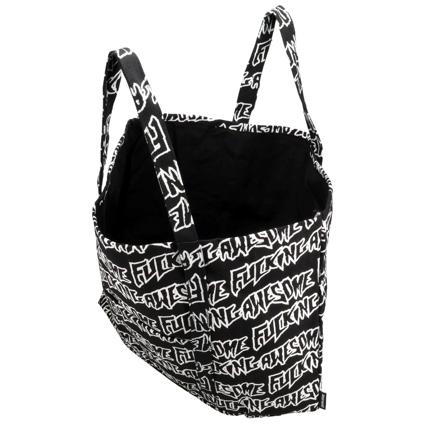 AOP STAMP LOGO TOTE BAG-LARGE / BLACK/WHITE