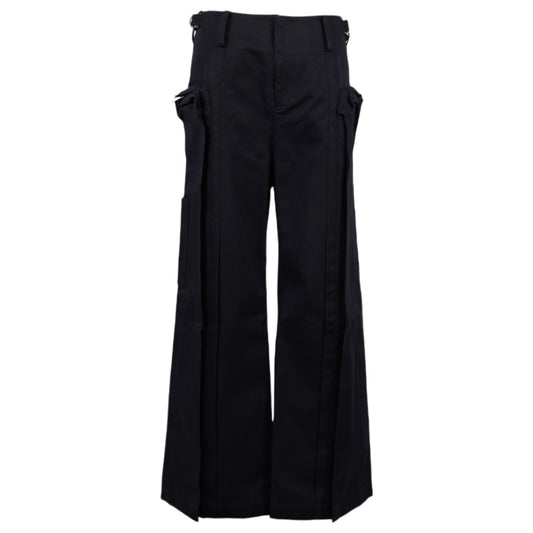 OVERSIZED CARGO PANTS WITH MULTIPLE POCKETS / BLACK