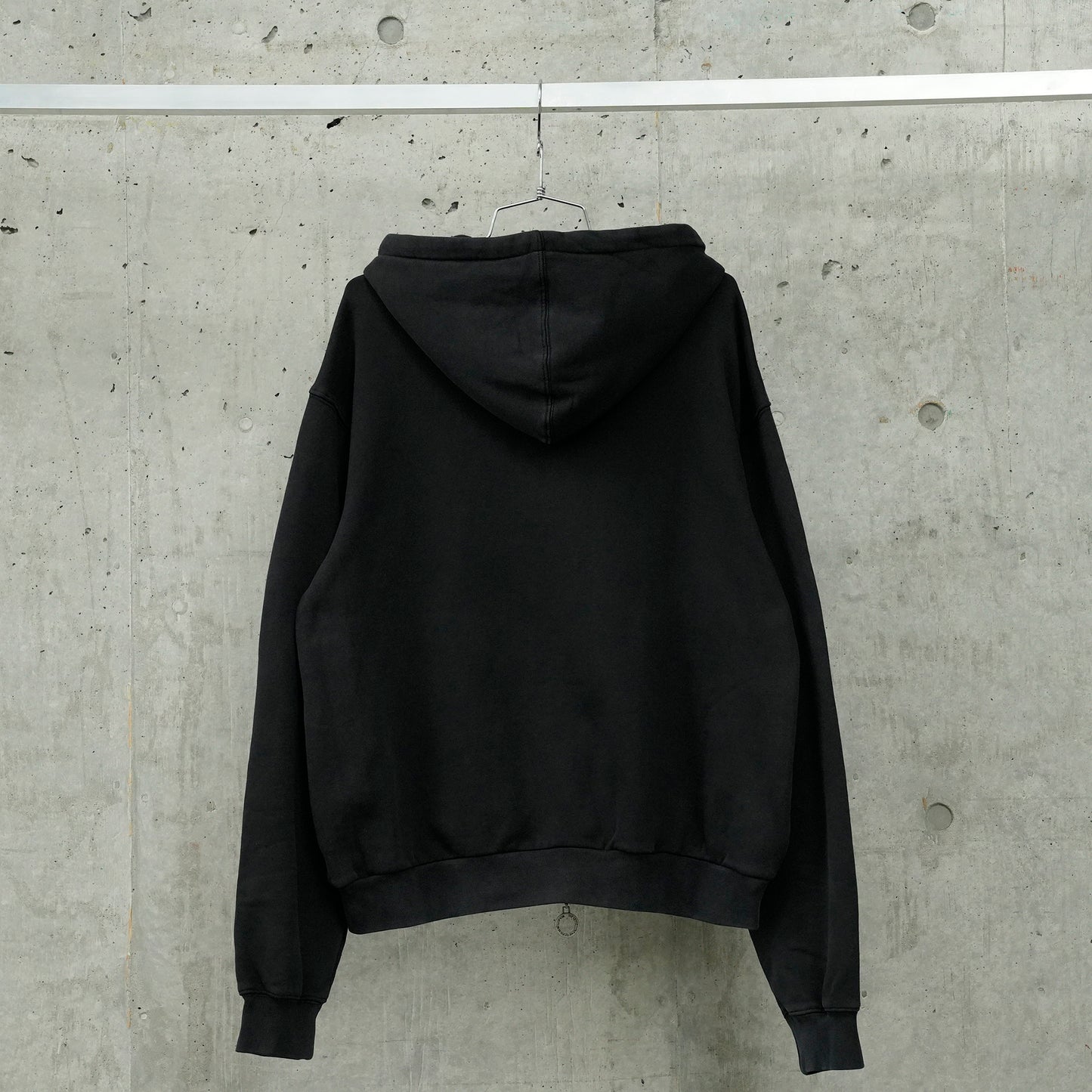 ZIPPERS HOODIE / WASHED BLACK