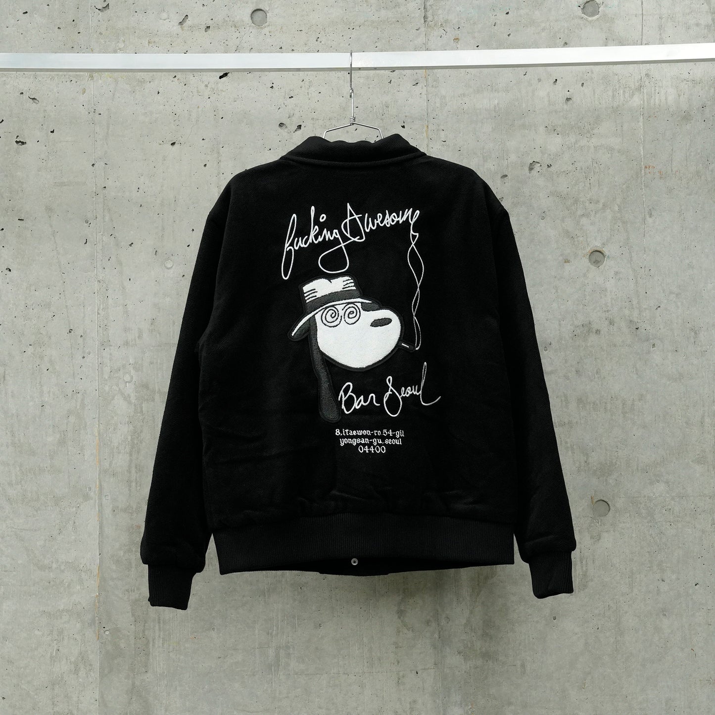 KOREA BAR VARSITY JACKET / BLACK