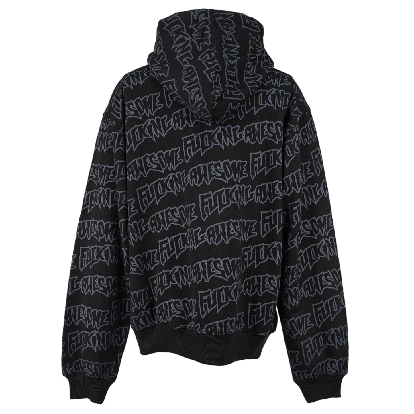 AOP STAMP LOGO ZIPPED HOODIE / BLACK/BLACK