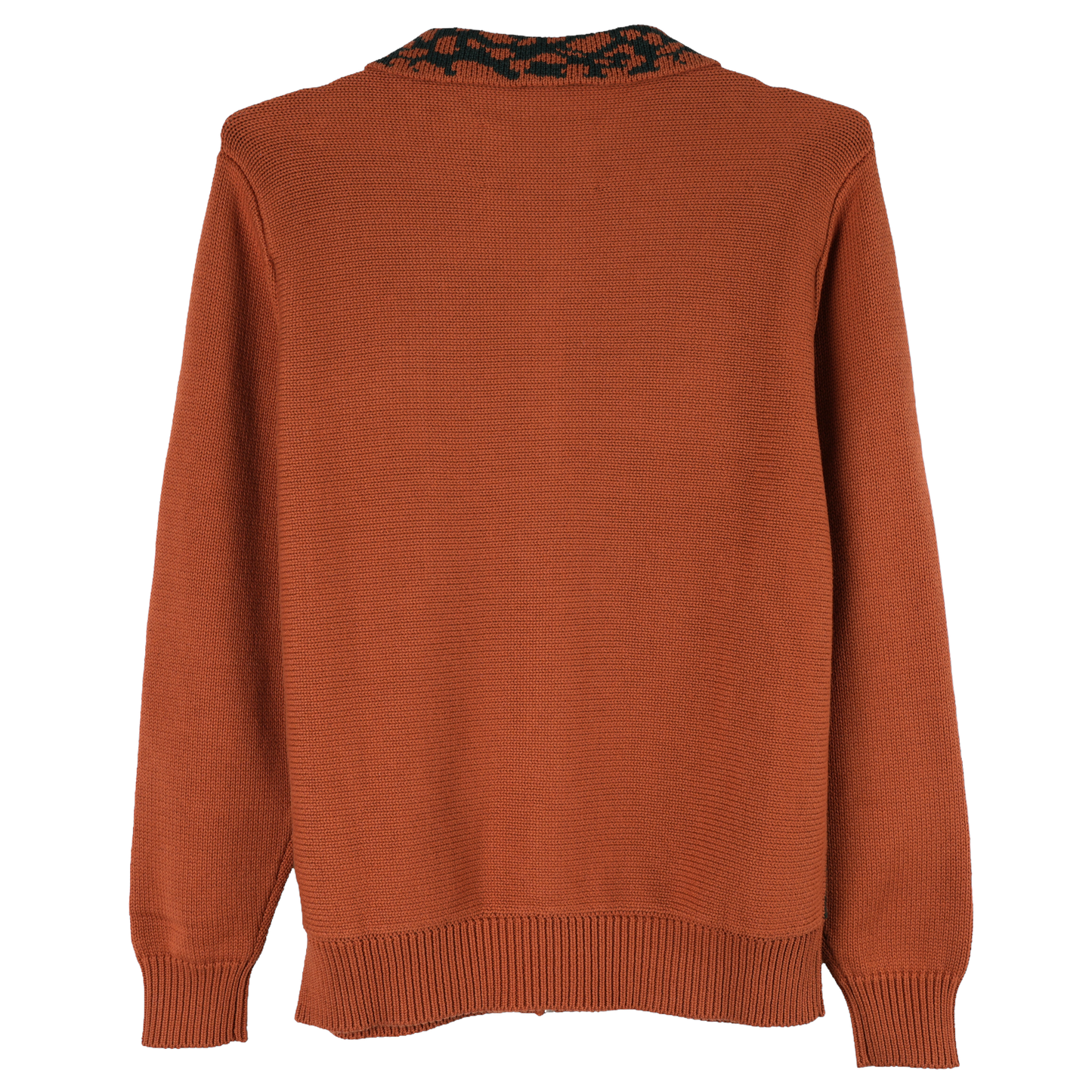 ZIP POLO SWEATER / ORANG/GREEN