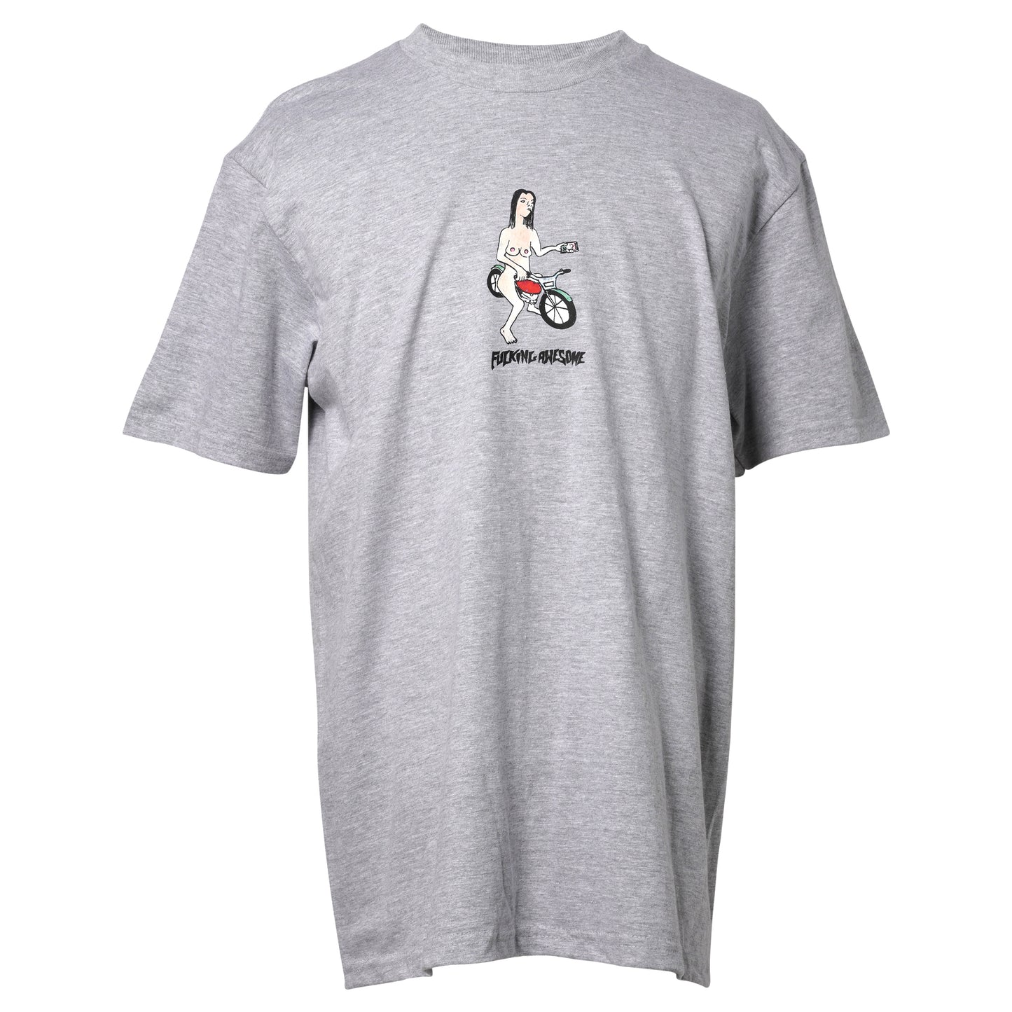 BIKE GIRL SHORT SLEEVE TEE / HEATHER GREY