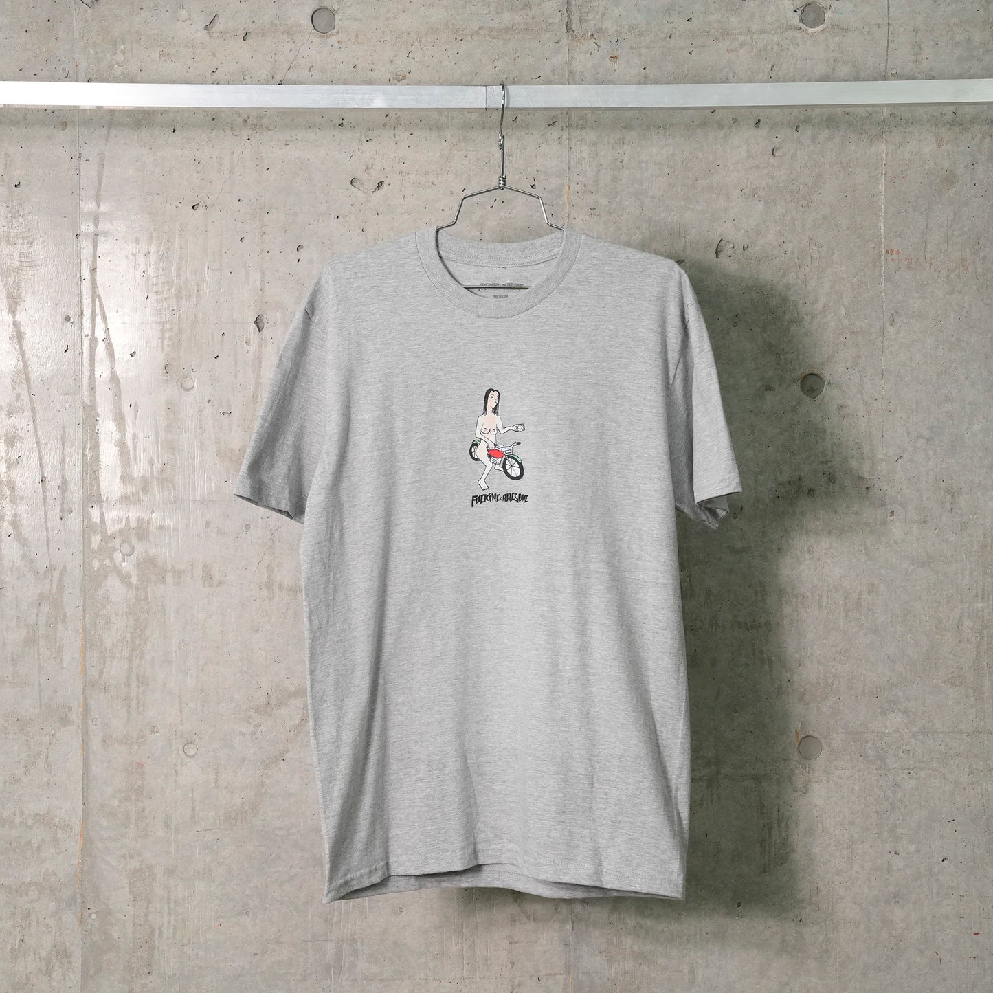 BIKE GIRL SHORT SLEEVE TEE / HEATHER GREY