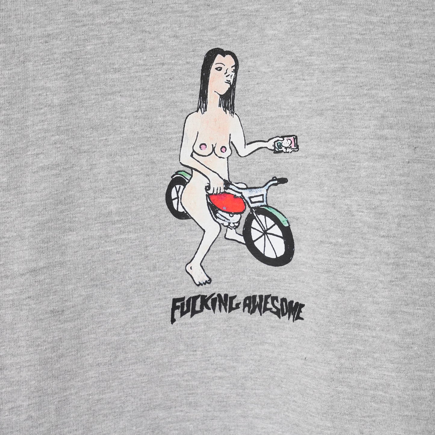 BIKE GIRL SHORT SLEEVE TEE / HEATHER GREY