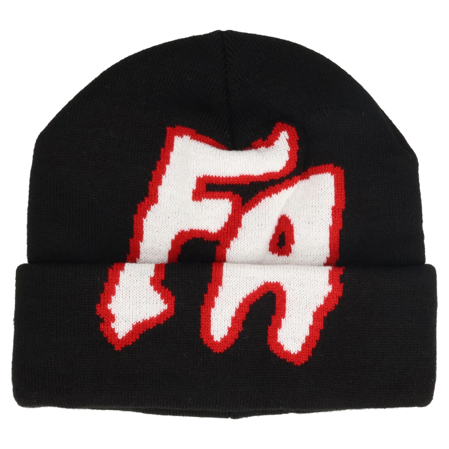 BIG SEDUCTION CUFFED BEANIE / RED/BLACK