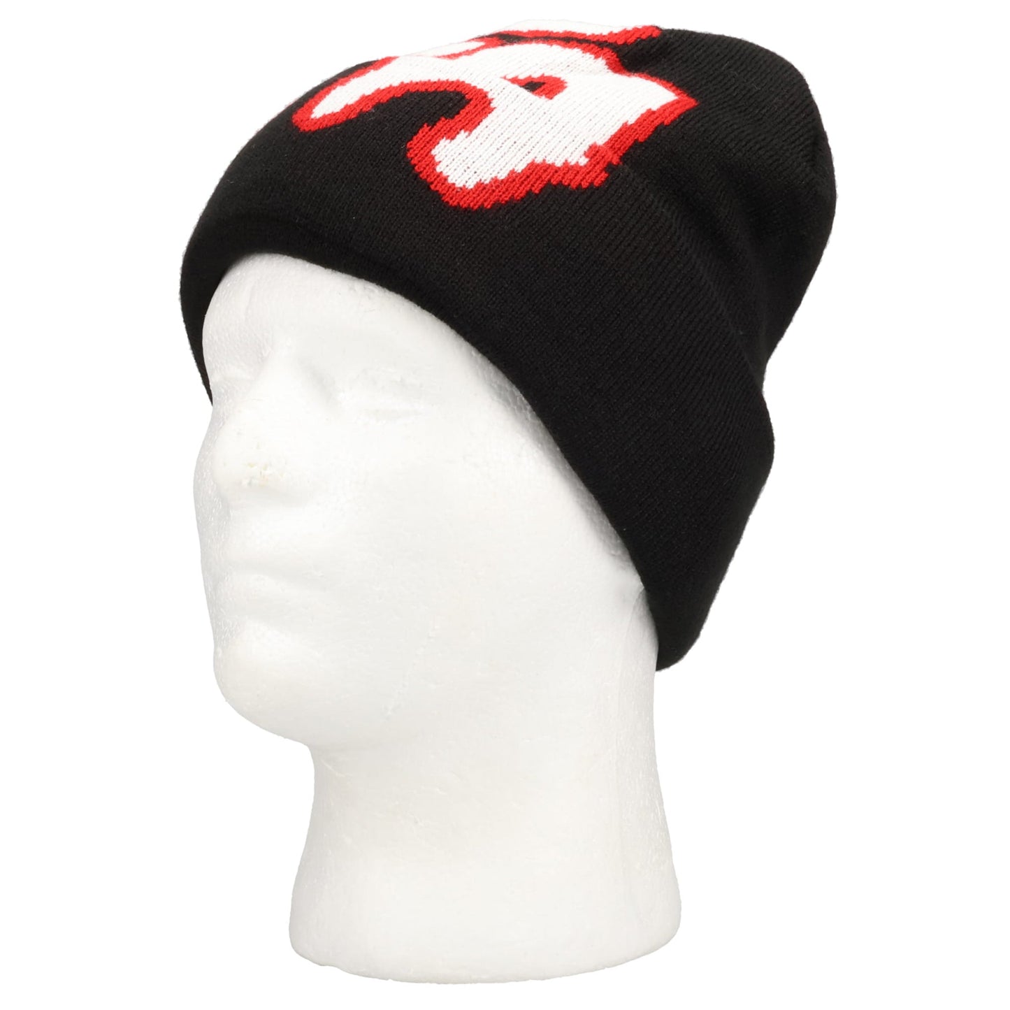 BIG SEDUCTION CUFFED BEANIE / RED/BLACK