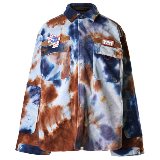 FLEECE MILITARY SHIRTS / BLUE/BROWN