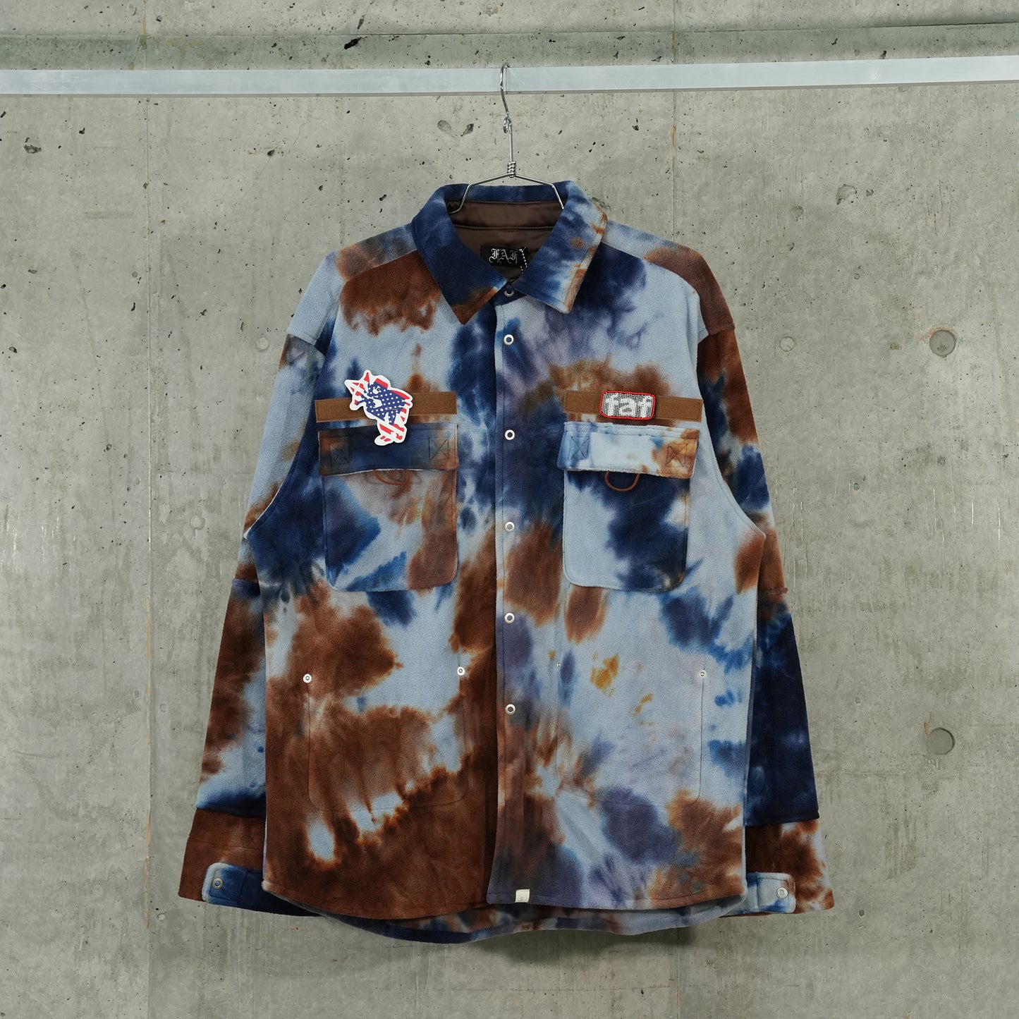 FLEECE MILITARY SHIRTS / BLUE/BROWN