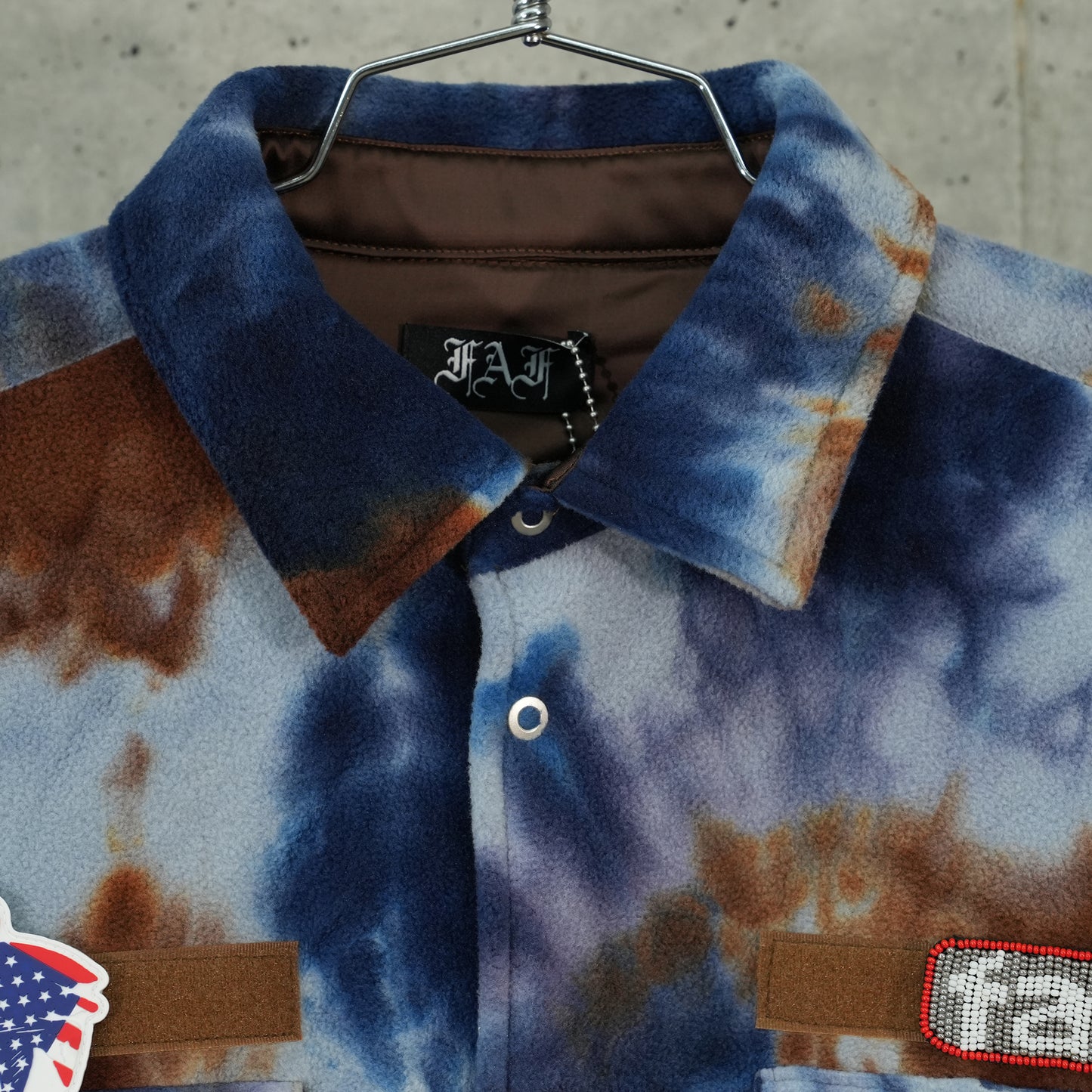 FLEECE MILITARY SHIRTS / BLUE/BROWN