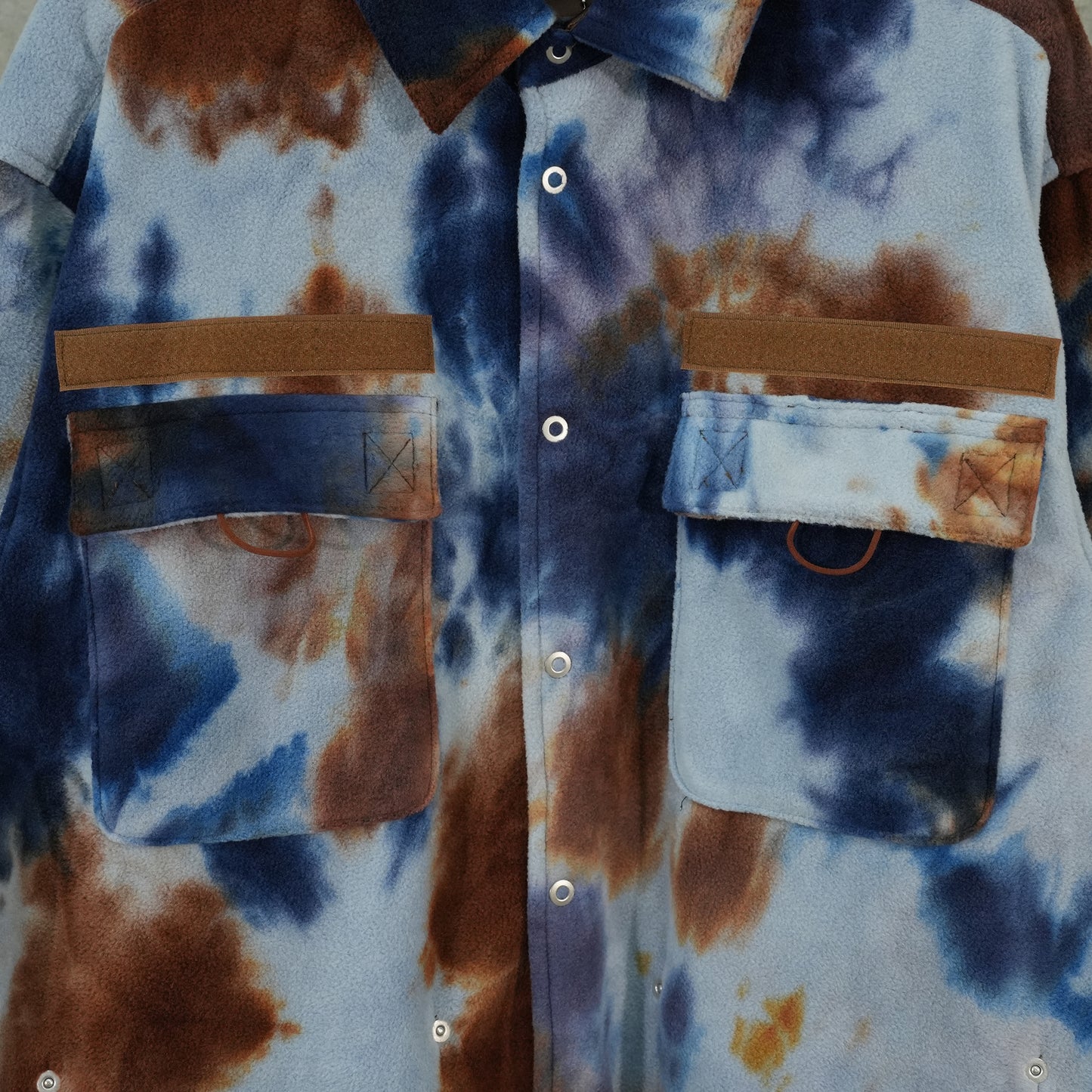 FLEECE MILITARY SHIRTS / BLUE/BROWN