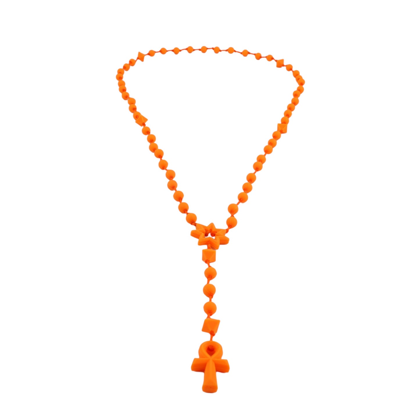 ANKH ROSARY / NEON ORANGE