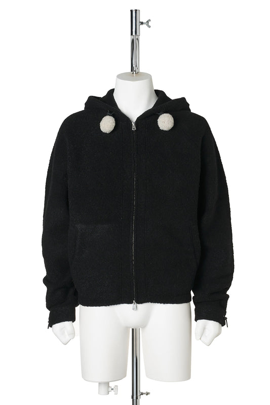 KNIT HOODIE / BLACK