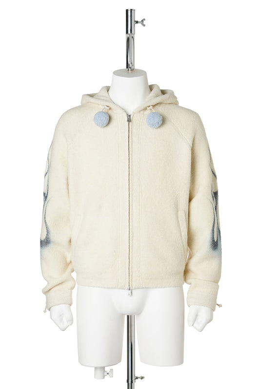 KNIT HOODIE / ECRU