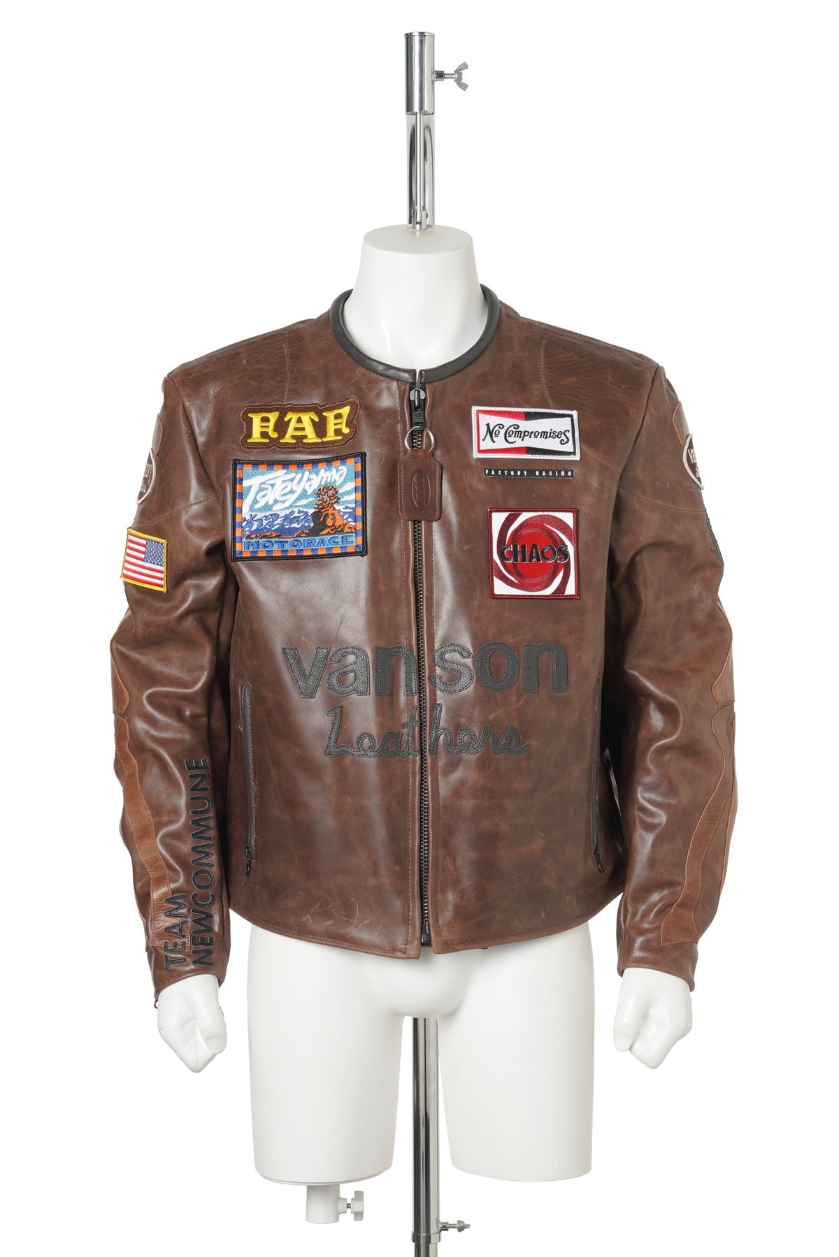VANSON LEATHER MOTO JACKET / BROWN