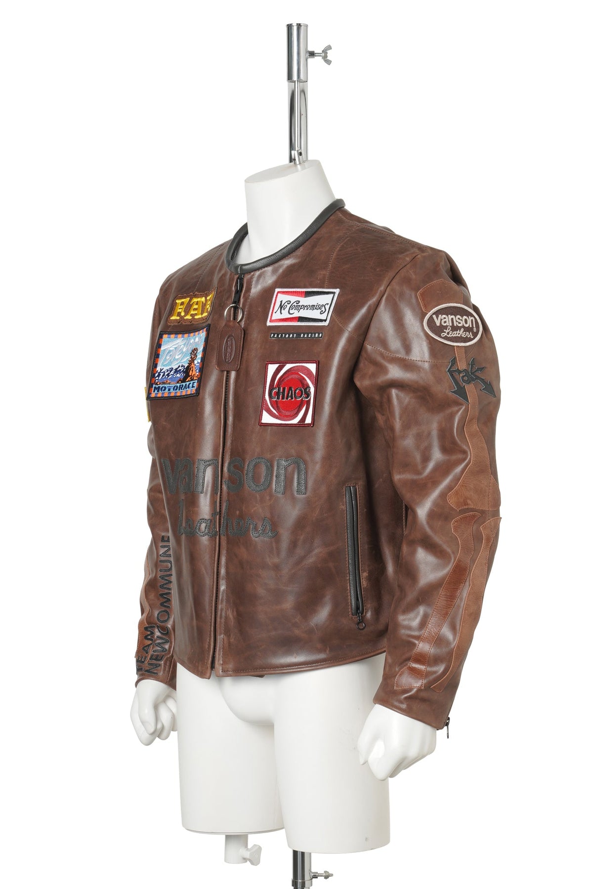 VANSON LEATHER MOTO JACKET / BROWN