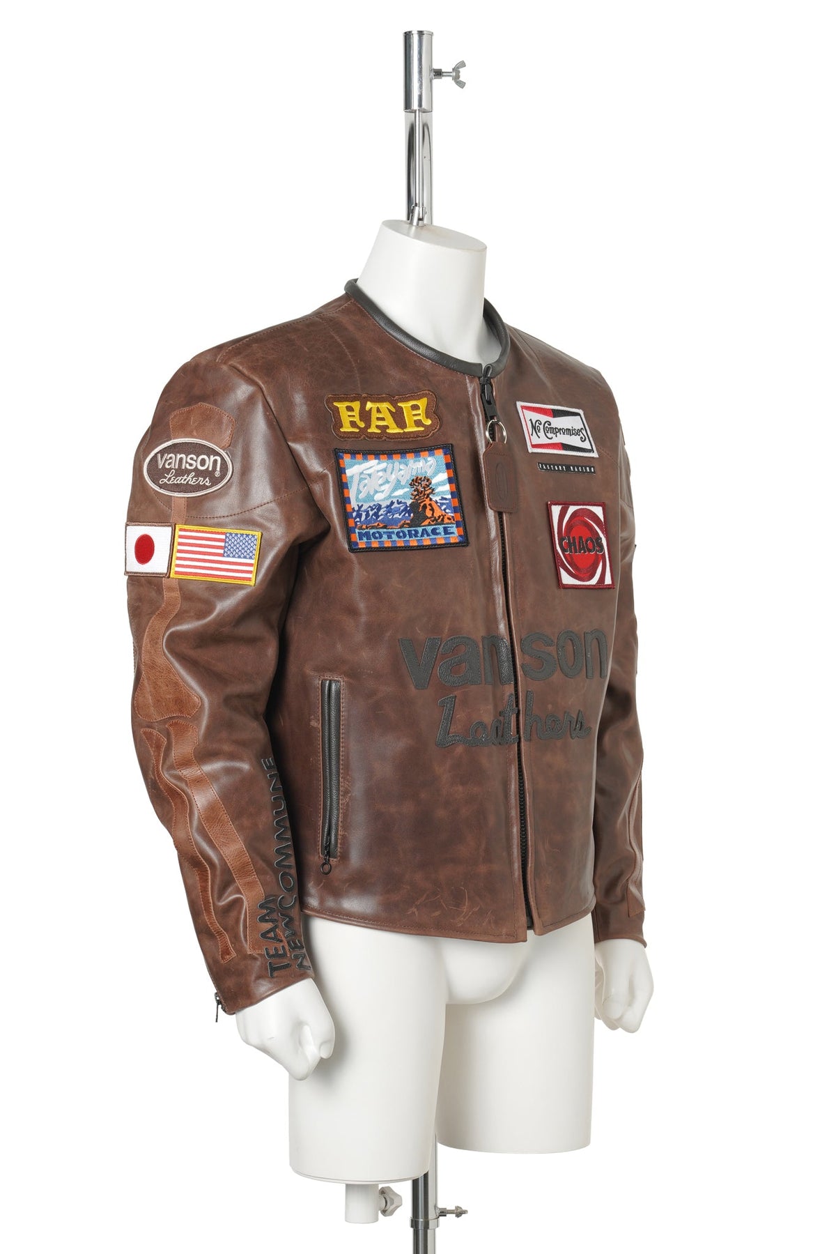 VANSON LEATHER MOTO JACKET / BROWN
