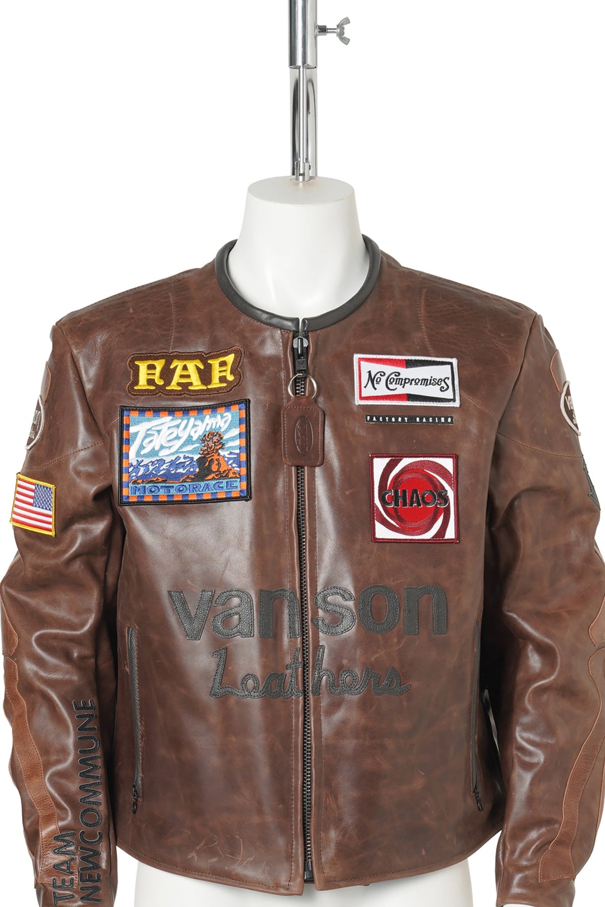 VANSON LEATHER MOTO JACKET / BROWN