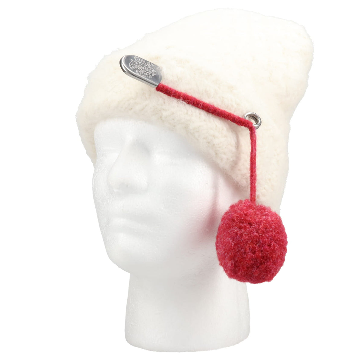 SAFETY PIN BEANIE / ECRU