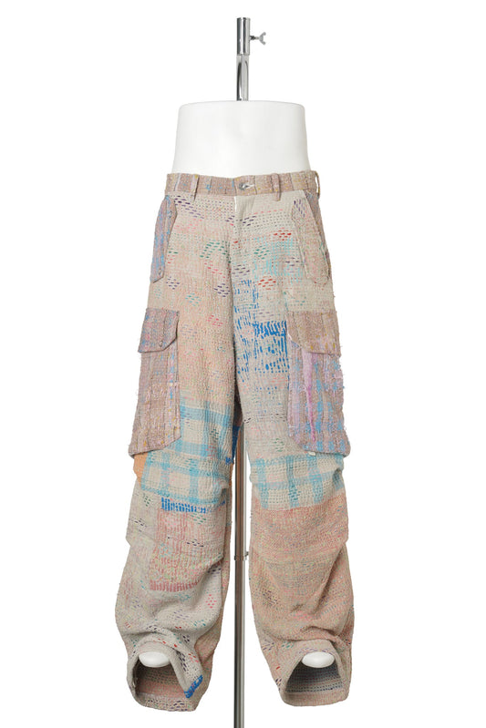 KANTHA QUILT CARGO PANTS / ASSORT