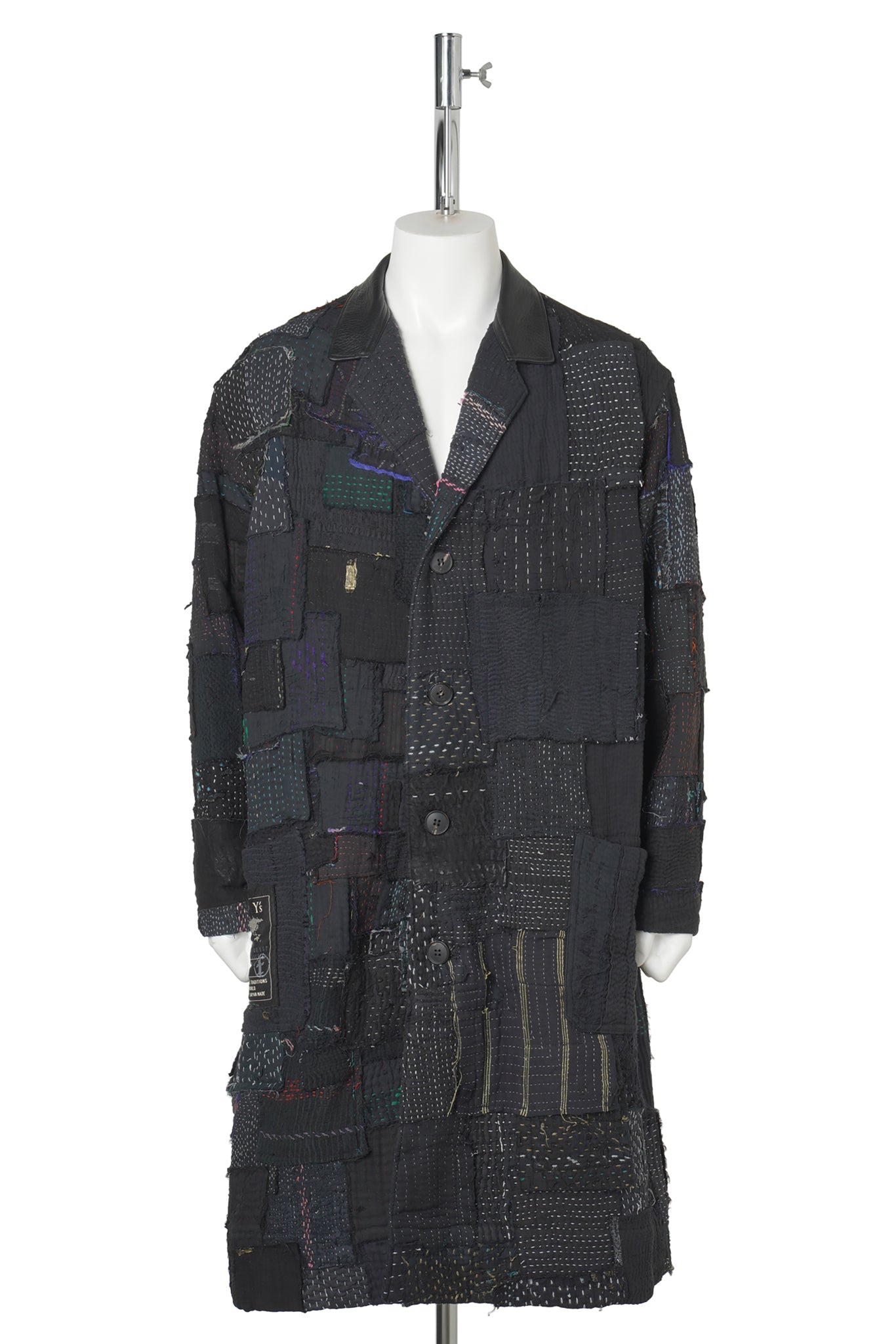 PATCHED KANTHA QUILT WORK JACKET / BLACK