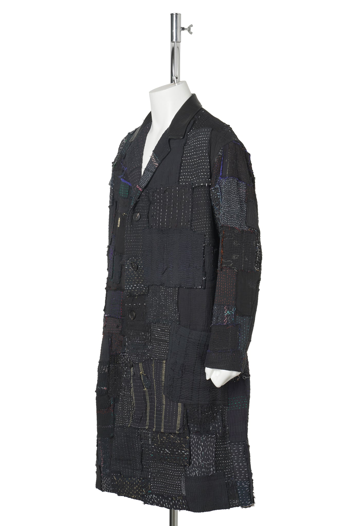 PATCHED KANTHA QUILT WORK JACKET / BLACK