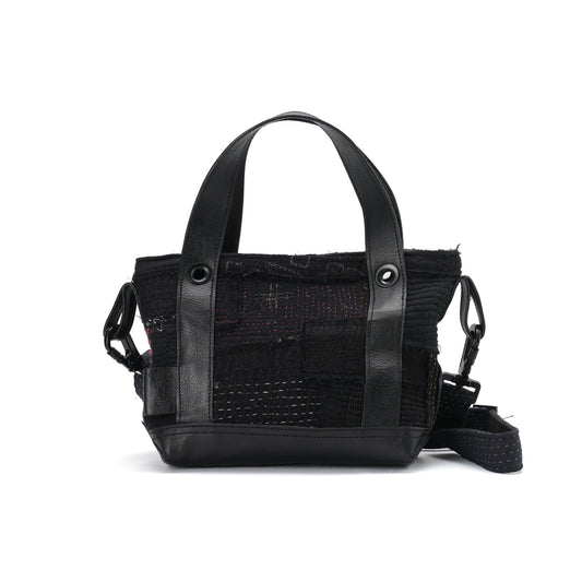 PATCHED KANTHA QUILT PB008 MINI / BLACK
