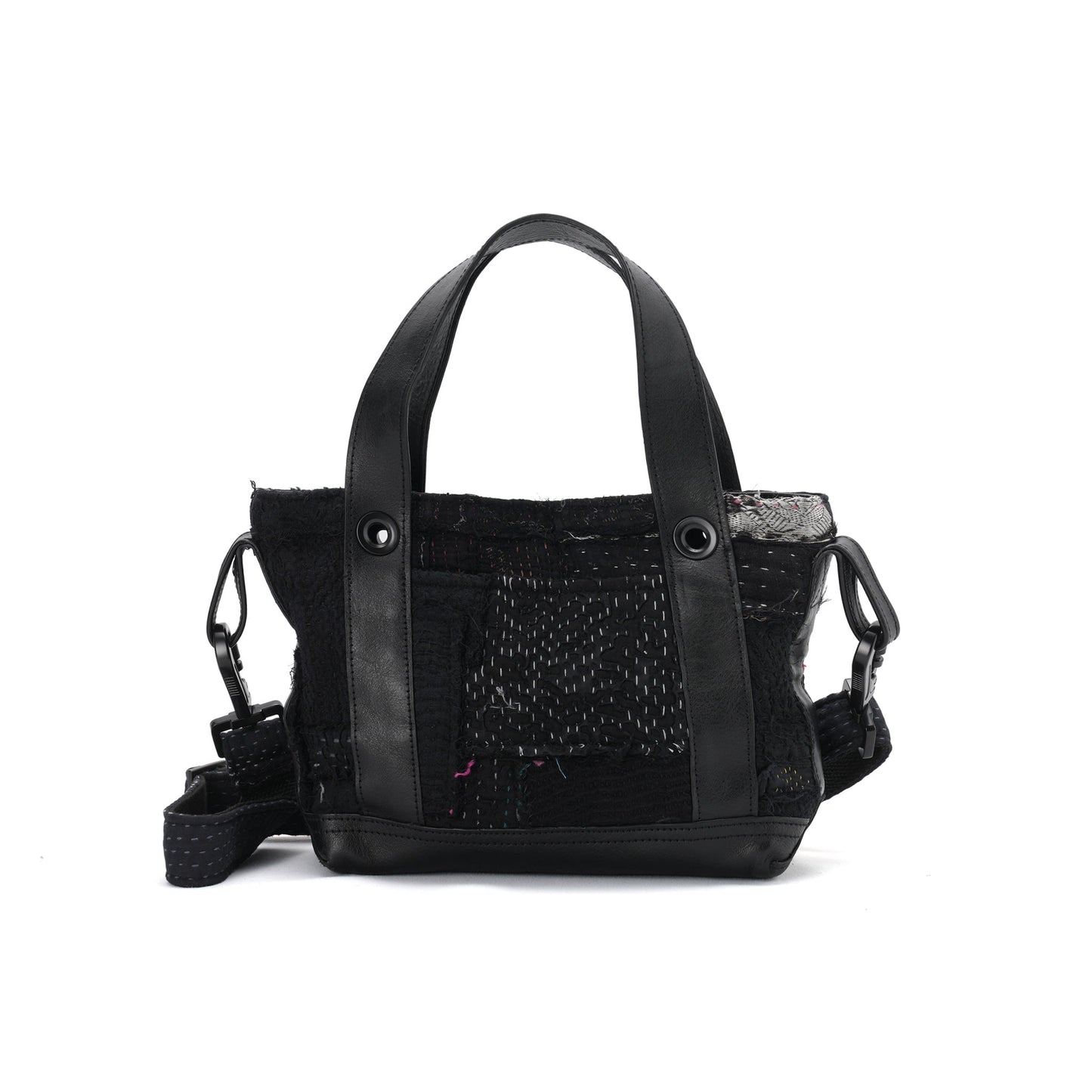 PATCHED KANTHA QUILT PB008 MINI / BLACK