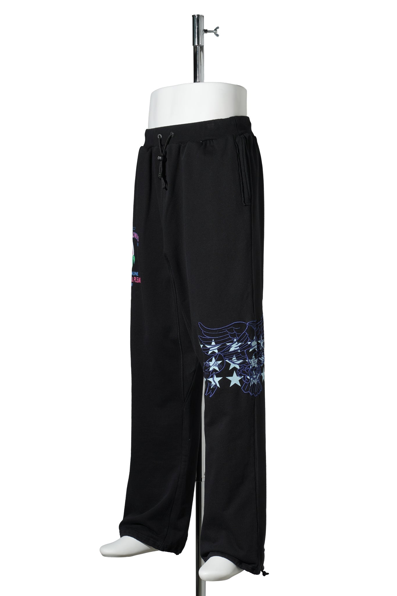 PRINTED BAGGY SWEAT PANTS / BLACK