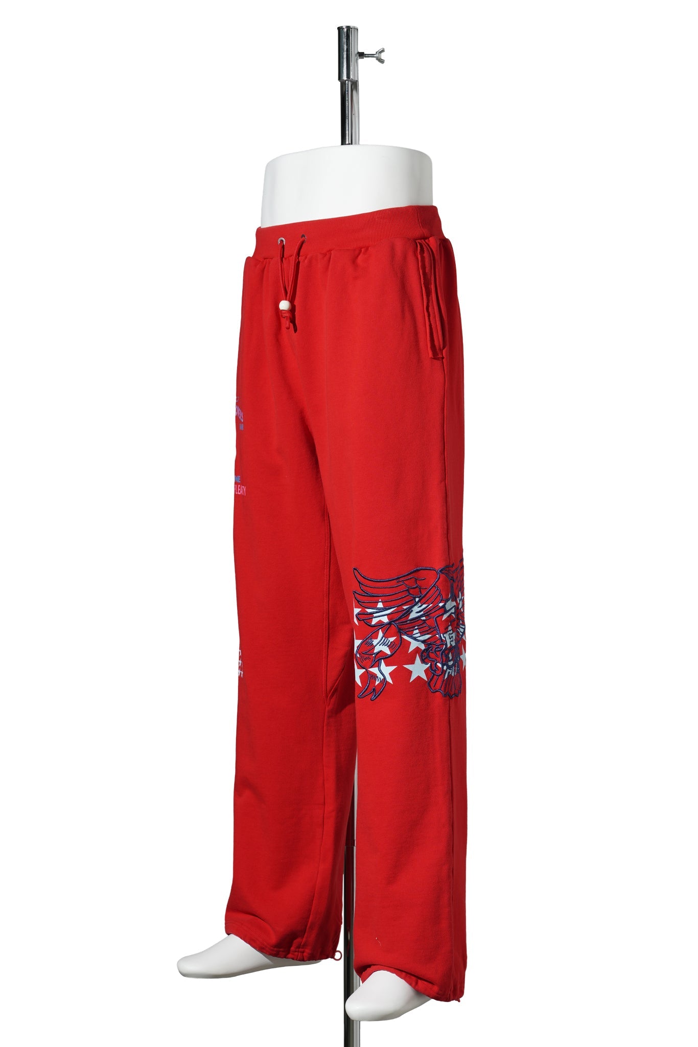 PRINTED BAGGY SWEAT PANTS / RED