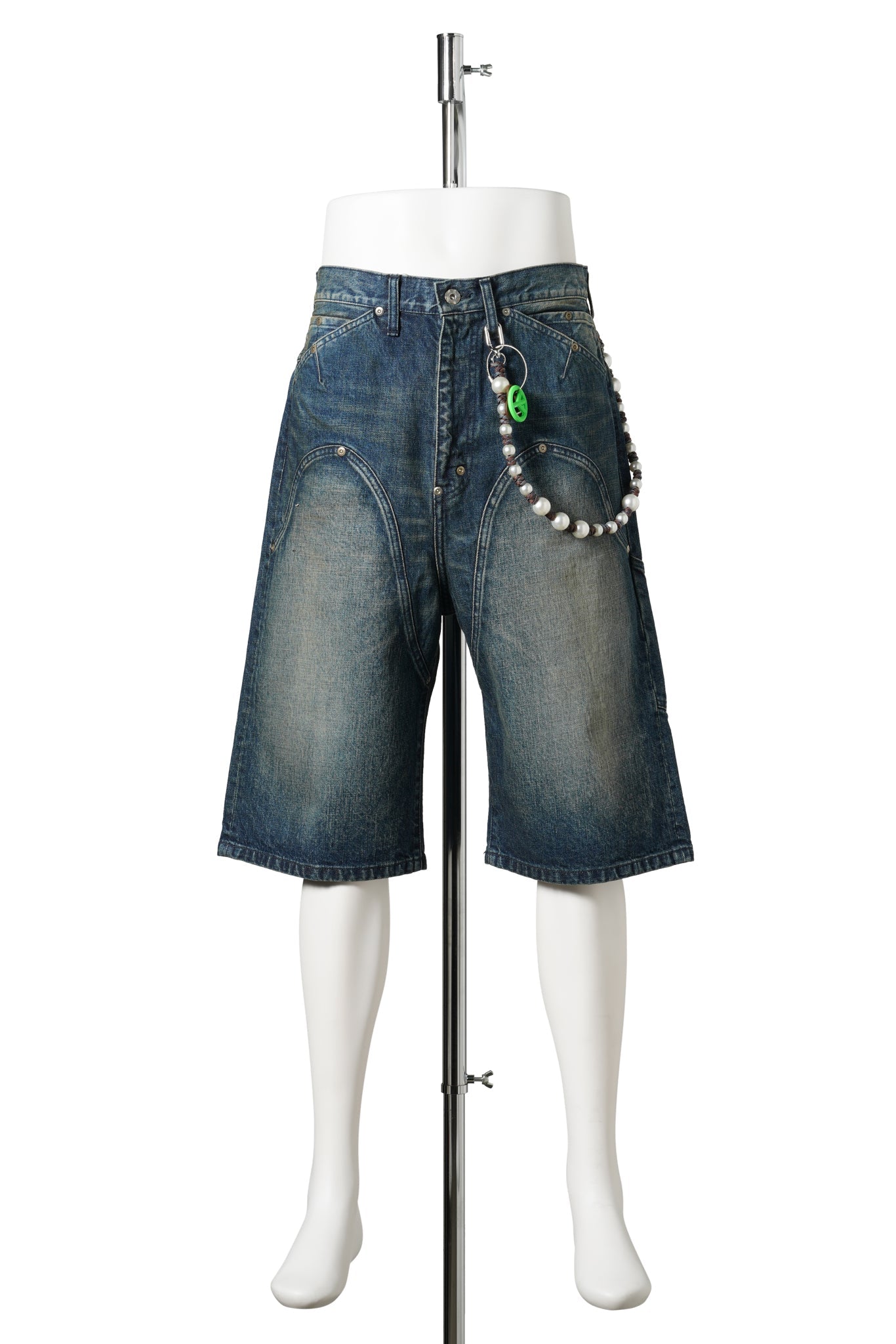 NEWCOMMUNE BAGGY DENIM SHORTS / INDIGO