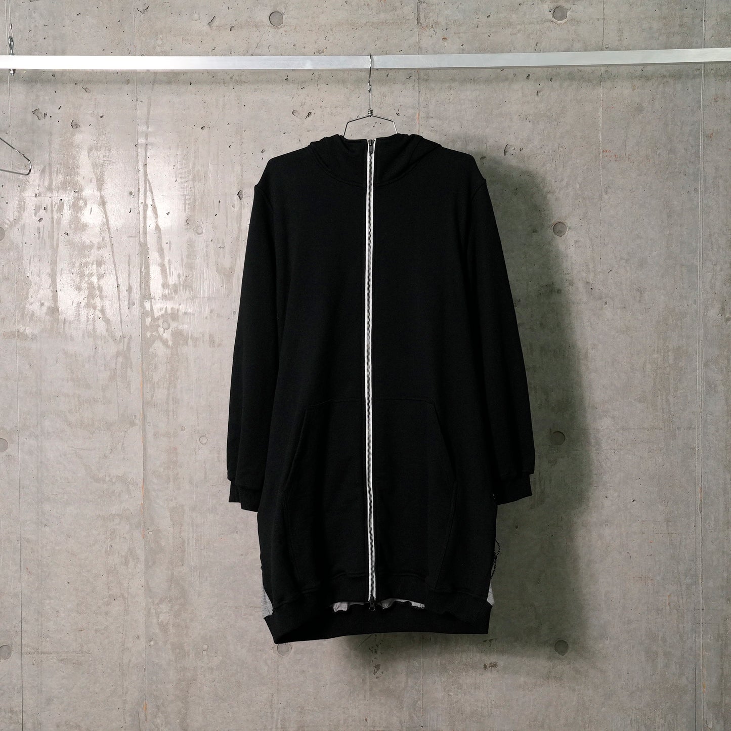 UTILITY NETTING LONG HOODIE / BLACK