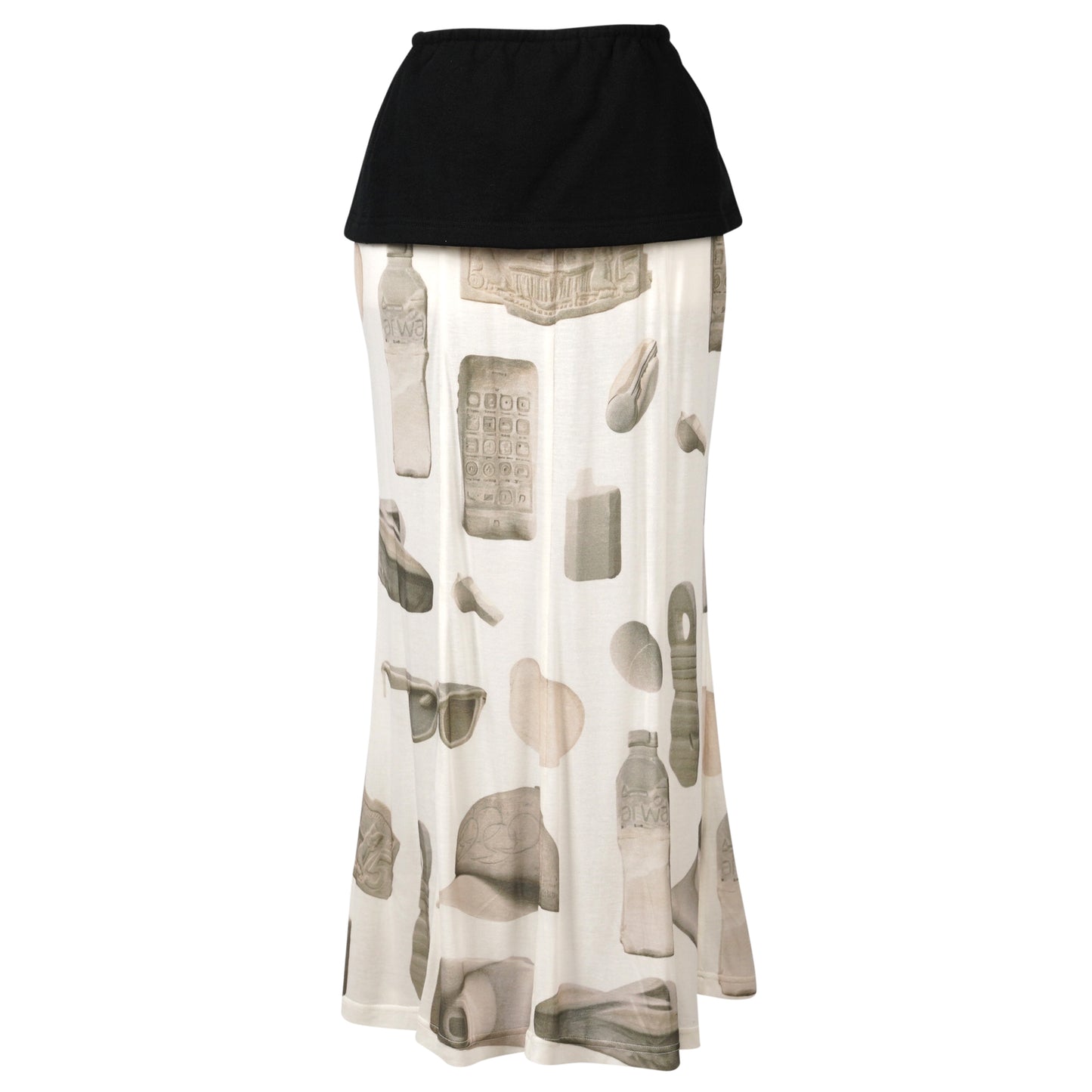 PACKING LIST LAYERED SKIRT / BLACK&WHITE