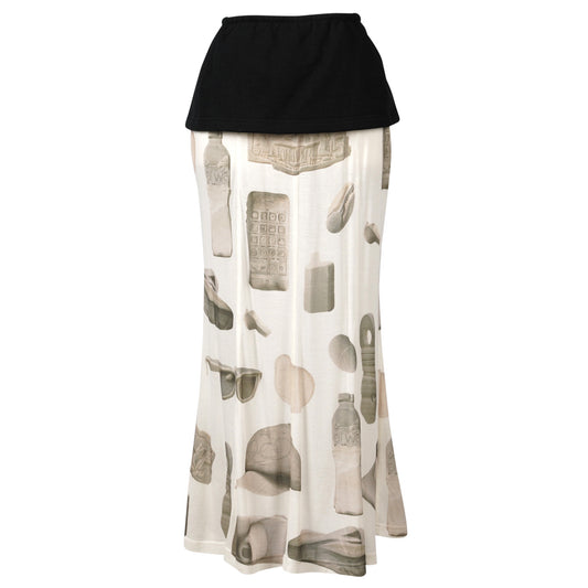 PACKING LIST LAYERED SKIRT / BLACK&WHITE